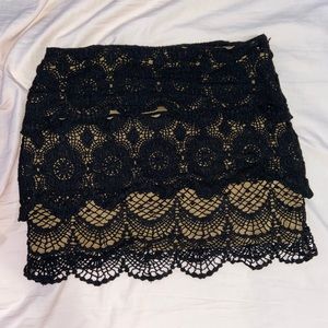 black lace skirt